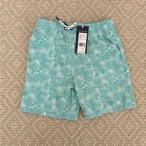 Vineyard Vines Palm Print Swim Shorts - Crystal Blue